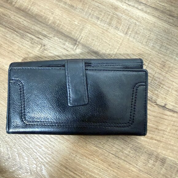 Michael Kors Leather Wallet Trifold Coin Pocket Credit Card Slots Black - Picture 3 of 7